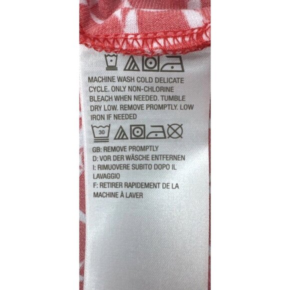 Susan Graver Women’s Red White Geometric Cap Sleeve V-Neck Liquid Knit Top Sz S - Picture 6 of 9